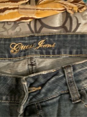 Guess Light Blue Denim Jeans with Gold Stitching Detail